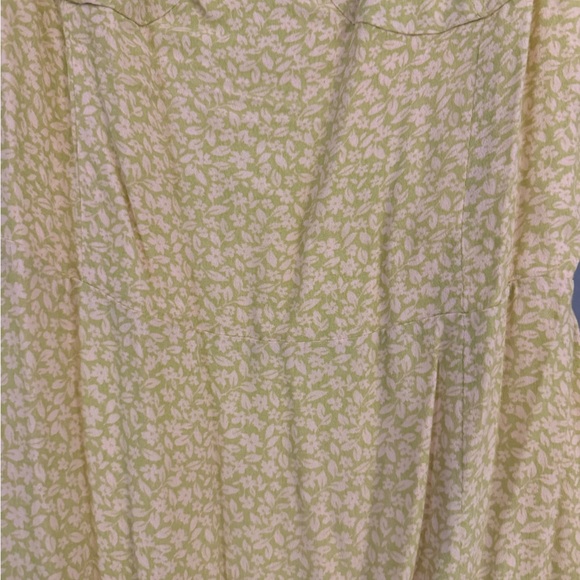 audrey Pale Spring greenFloral Maxi Slip Dress with Side Slit - Picture 3 of 4